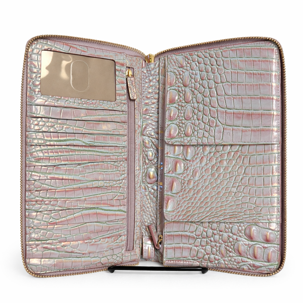 Wallet- Authentic Brahmin Skyler Large Travel Wallet/Clutch (zip around)