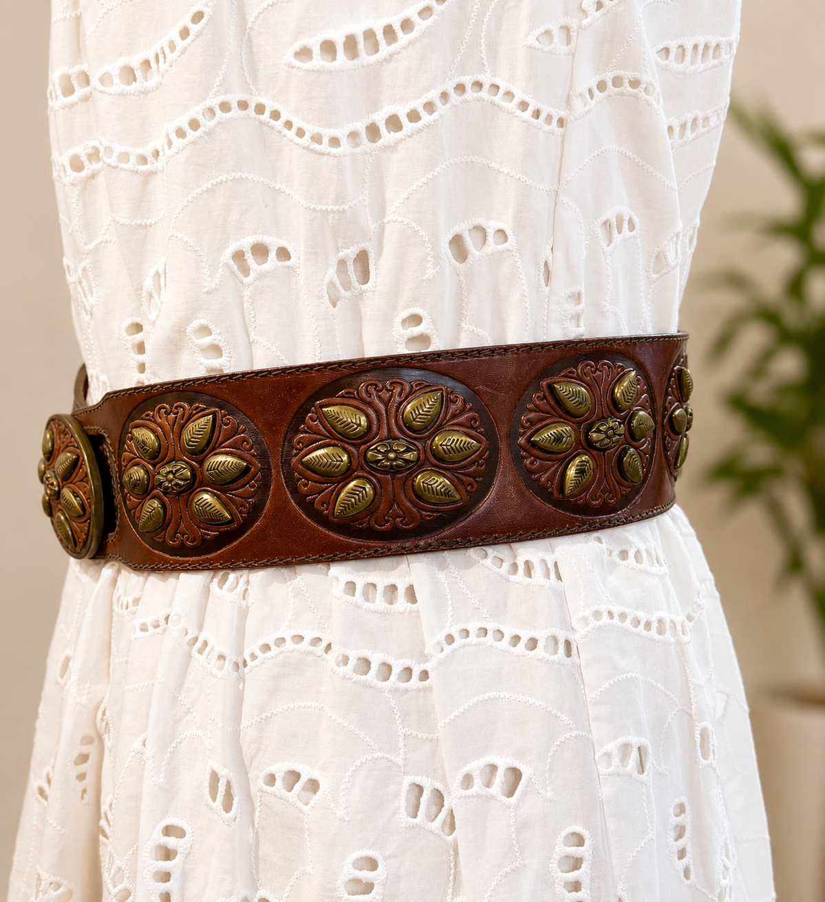 Belt- Les Copains Turquoise Leather Belt