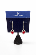 Earrings- Swarovski Melesia red heart-shaped crystal drop earrings