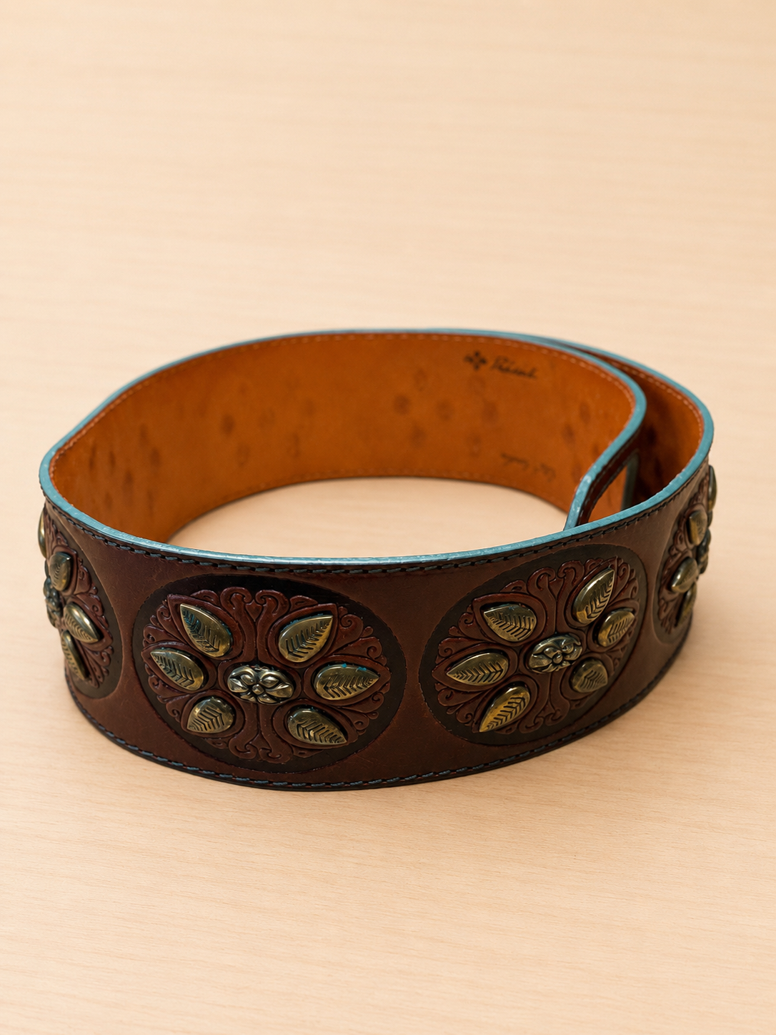 Belt- Les Copains Turquoise Leather Belt