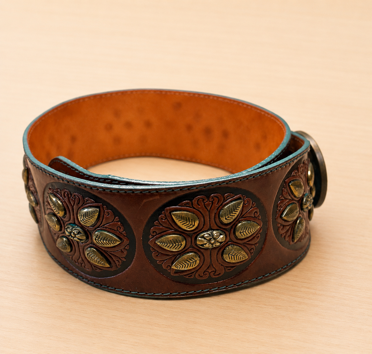 Belt- Les Copains Turquoise Leather Belt