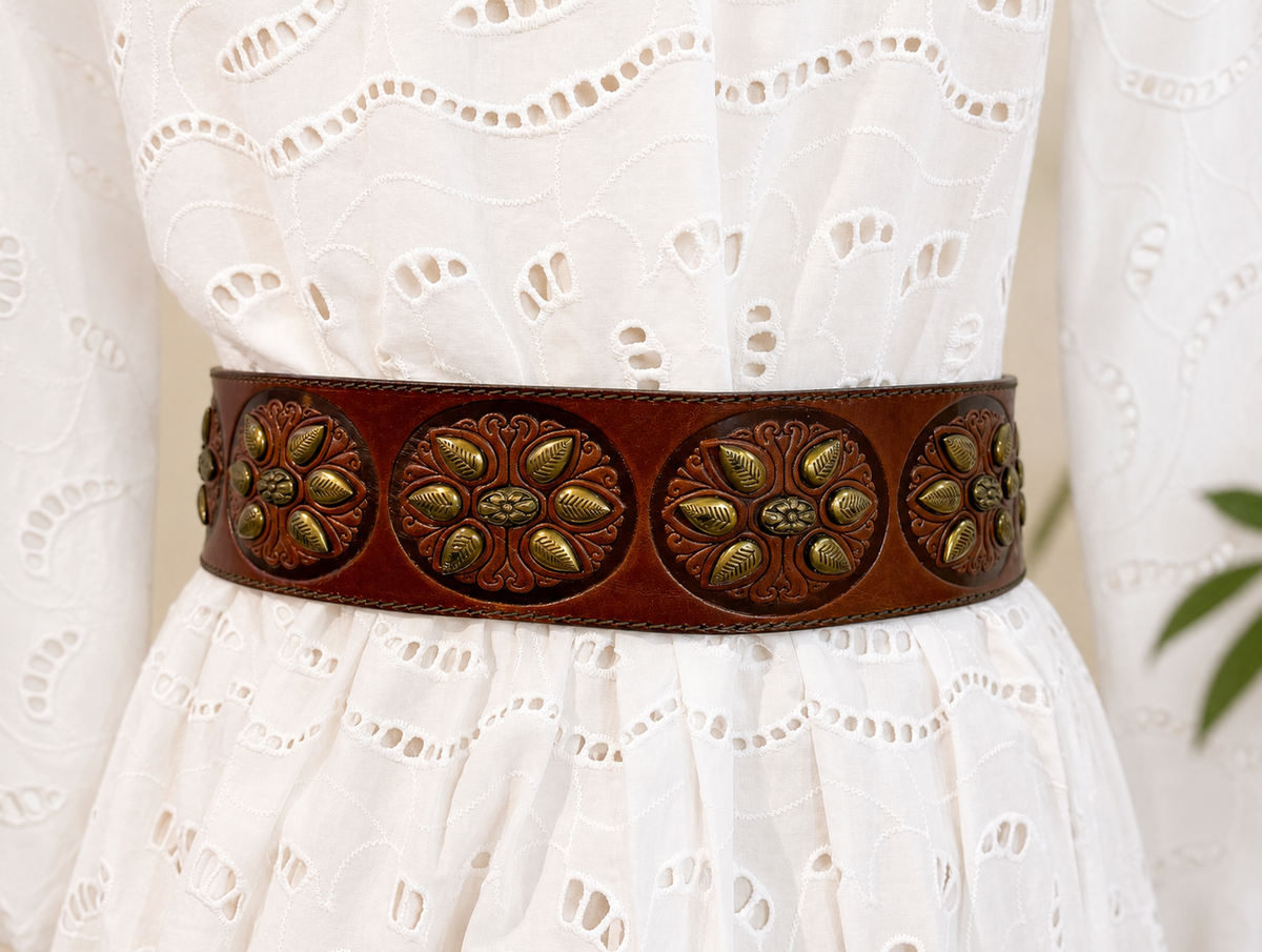 Belt- Les Copains Turquoise Leather Belt