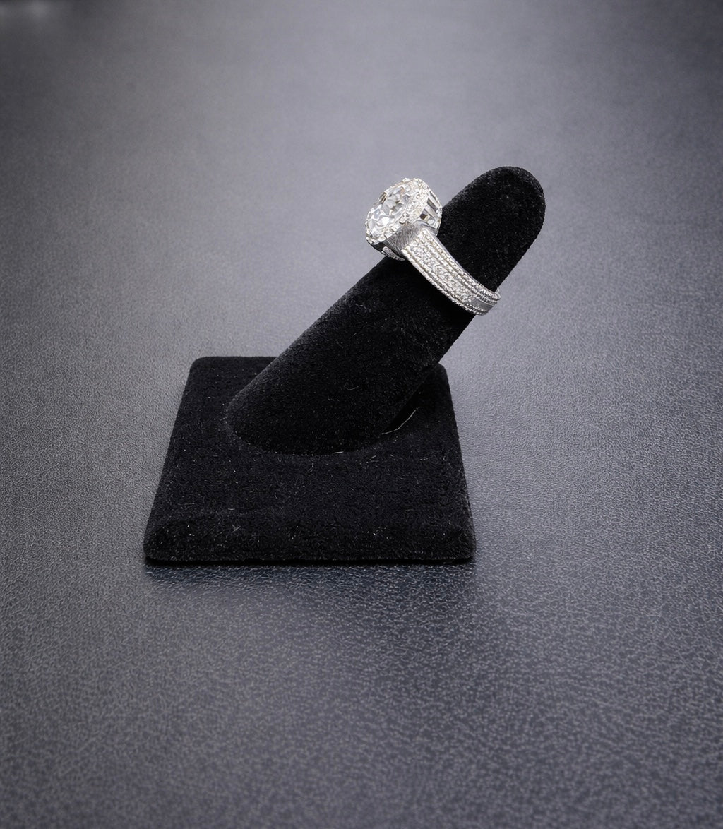 Ring- Judith Ripka ornate sterling silver ring size 5