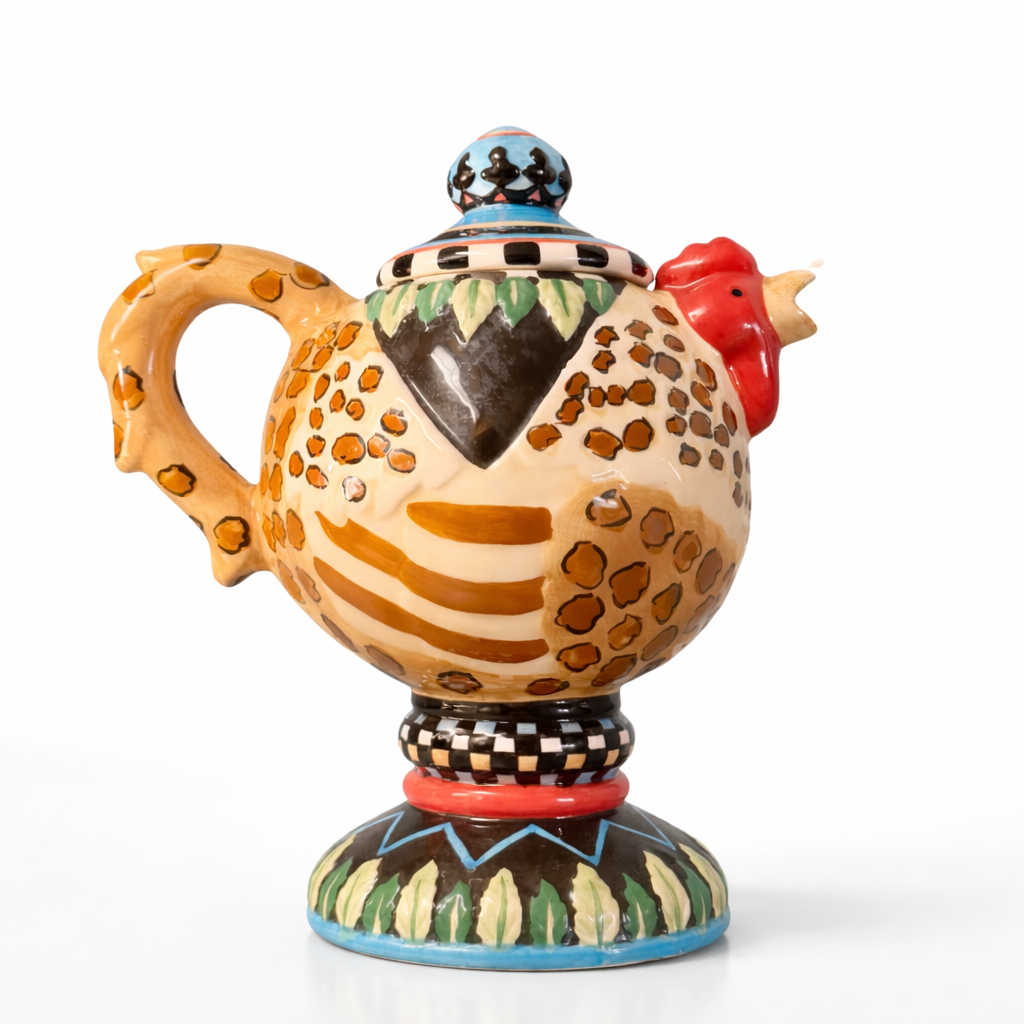 Teapot- Whimsy Rooster Teapot w/ lid